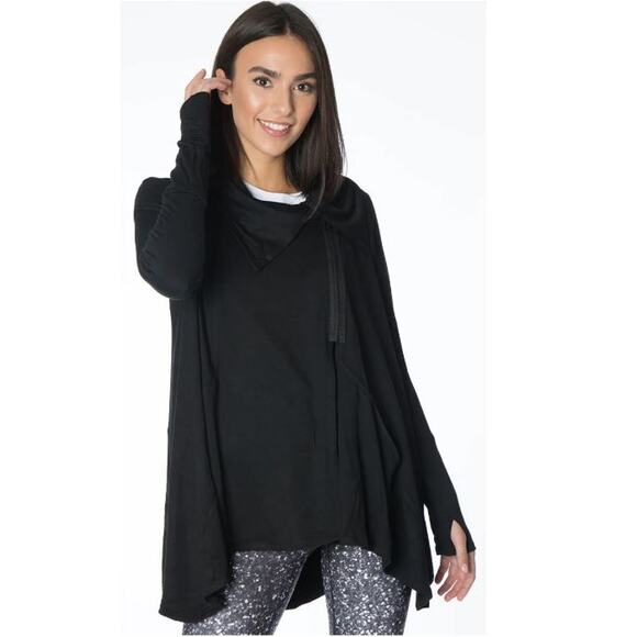 Terez Women's Black Zip-Up Drape Jacket M - Picture 12 of 14